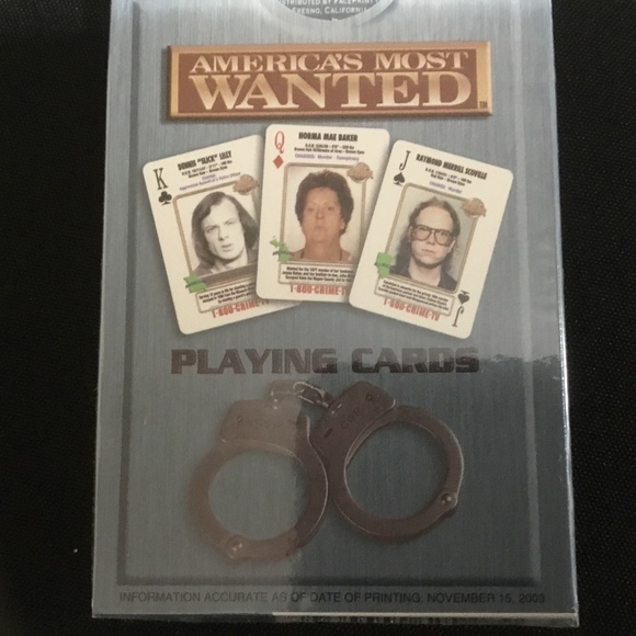 America’s Most Wanted Playing Cards (Fugitive’s on each card) John Walsh Card - Picture 2 of 5